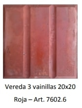 Piso De Cemento Lanik 20X20 C/3 Vainillas Rojas 7602.6