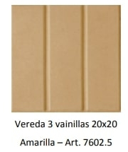 Piso De Cemento Lanik 20X20 C/3 Vainillas Amarilla 7602.5
