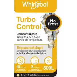 Heladera No Frost Whirlpool 500 Lts Inox Wrm57K2