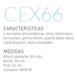 Cocina Domec Euromatic 4 Hornallas Vitroc Cex66