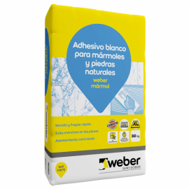 Adhesivo Placas De Marmol Sensibles Weber Blanco