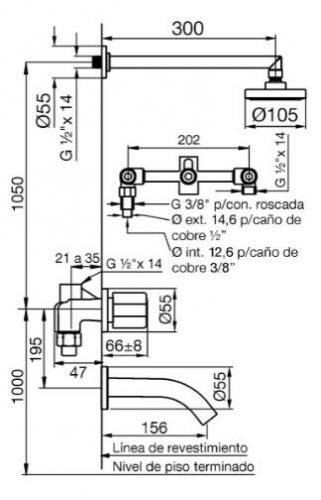 Griferia Baño Fv Bañera C/Transf. Allegro 103/15 Cromo