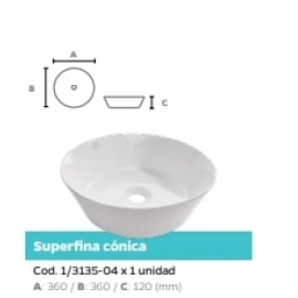 Bacha Pringles Conica Superfina De Apoyo 36X12 Bca 3135 - 04