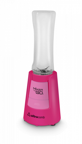 Licuadora Portatil Ultracomb Mixer To Go Rosa 350W Botella 600Ml Lc2203R