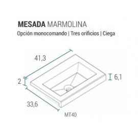Mesada Schneider Recta Terra 3 Ag. 40Cm Mt40R