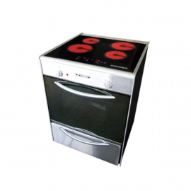Cocina Domec Electrica Vitro 4 Placas C/Horno 60 Cm Acero Inox Cevx 51048