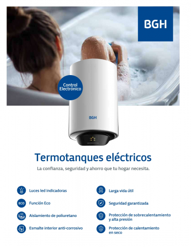 Termotanque Electrico Digital Bgh 80L - Bte - 080Cm15Ec